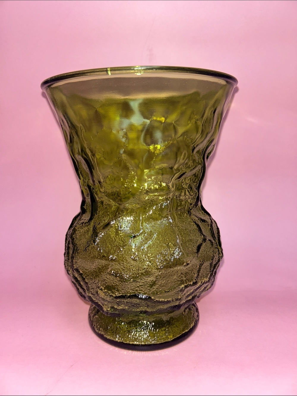 Vintage 1970's Mid-Century E.O. Brody Co Emerald Green Glass Vase Made in USA